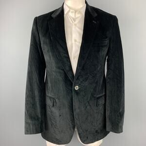 DOLCE & GABBANA Size 40 Regular Black Cotton Velvet Sport Coat